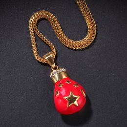 Fashion-Hip Hop Pendant Necklace American Chinese Flag Pendant Necklace Fashion Boxing Gloves Necklace Jewellery