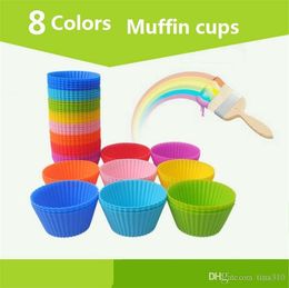 Hot Round styles Silicone Muffin Cupcake Mould Bakeware Maker Mould Tray Baking Cup Liner Baking Moulds B0105