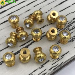 15pcs Golden Colour Decorative Mini Jewellery Box Drawer Cabinet Dresser Wooden Case crystal diamond Handle Pull Knob with screw