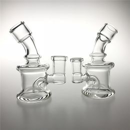 3.5 Inch Mini Glass Water Bongs with Hookah 10mm 14mm Female Clear Beaker Recycler Bong Hand Smoking Oil Rigs
