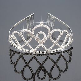 Bridal Tiaras With Rhinestones Wedding Jewelry Girls Headpieces Birthday Party Performance Pageant Crystal Crowns Wedding Accessories BW-ZH046