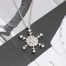 Snowflake Necklaces Charms Crystal Christmas Necklaces & Pendants Jewelry for Women Sweater necklace