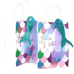 Little Mermaid Gift Bags Sweet Paper Candy Box Bags Mermaid Birthday Party Decorations Boxes Wedding Gift Bag CT0106