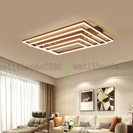 Nordic Simple Modern Rectangular Shape Adjustable LED Ceiling Lamps Aluminium + Acrylic Lights Living Room Hall Restaurant Lighting