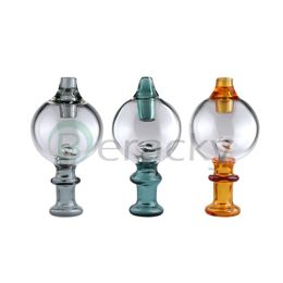 DHL!!! 30mmOD Glass Bubble Carb Cap With Glass Pearl Colorful Carb Caps For Beveled Edge Quartz Banger Nails Glass Water Bongs Dab Rigs