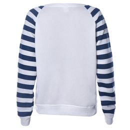 Wholesale-JECKSION 2016 New Womens Shirt Boat Anchor Stripe Print Long Sleeve Sweatshirt Pullover Tops #LYW