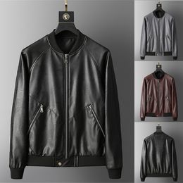 Fashion-ISHOWTIENDA jacket men motorcycle men's leather jackets jaqueta de couro masculina mens leather coats veste homme 7#3