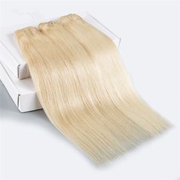 5 Bundles 50gper bundles free shedding Grade 8A 100% Human Hair Blonde Color 613# Straight Malaysian Virgin Hair Weave
