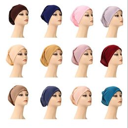 Muslim Women Inner Hijab Headscarf Cap Islamic Modal Underscarf Hats Hot Ninja Scarf Ramadan Stretch Cotton Bonnet Caps BYP772