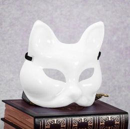 Blank Fox Face Mask Cosplay Decoration DIY Handmade Costume Party Unpainted White Sexy Mask Party Masquerade Masks Blanks 30pcs/lot GB442