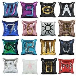 New Sequin Pillow Case cover Mermaid Pillow Cover Glitter Reversible Sofa Magic Double Reversible Swipe Cushion cover b570