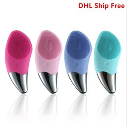 Mini Home Use Electric Deep Cleansing Facial Brush USB Rechargeable Handheld Sonic Silicone Face Brush for sale