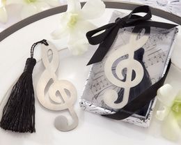 Wedding favors baby shower gift stainless steel music note shape bookmark for guest free shipping W8850