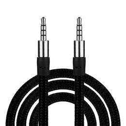 3.5mm Auxiliary AUX Extension Audio Cable Flat male to male Stereo Aux cord 1M Fabric Braid cable