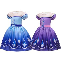 Summer Baby Girls Princess Dress Snow Queen II Kids Dreeses 2 Colors Kids Ball Gown Halloween Party Cosplay Cothing M1836