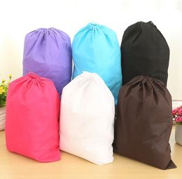 Wholesale-39cm Hx30cm non woven sack with rope storage bag multiple colours for shoes clothes dust proof SN1672