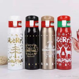 Christmas Thermos Cup 500ml Double Wall Stainless Steel Vacuum Tumbler Xmas New Year Vacuum Water Bottles