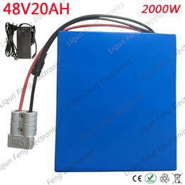 48V 20AH Electric Bicycle Battery 48V 1000W 2000W E-Bike Lithium Scooter 20Ah Battery with 54.6V 5A Charger 50A BMS Duty Free