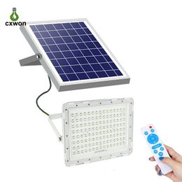 Solar Lights Outdoor Garden Lamps 100W 200W 300W High Bright Solar Street Lamp Single Double Head LED Flood light with remote