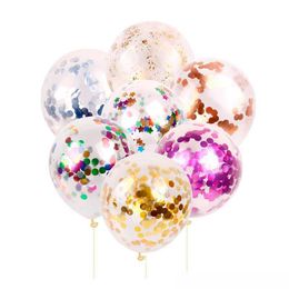 New Fashion Multicolor 12 inch Latex Sequins Filled Clear Balloons Novelty Kids Toys Beautiful Birthday Party Wedding Decorations XD22472
