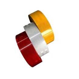 5cm*10m High Visibility Roadsafety Traffic Signal Truck Car Motorcycle Van Reflective Sticker White And Red Warning Adhesive Tape
