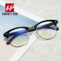 Half Metal Computer Gaming Glass Spectacle Optical Glasses Frame for Men Women Anti Blu-Ray Eyeglasses Blue Light Blocking UV400