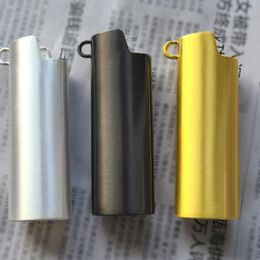 Latest Metal Portable Lighter Case Protective Shell Sleeve Innovative Design Necklace Keychain Ring Cigarette Smoking Holder DHL Free