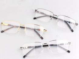 Brand Designer Men Optical Glasses Frame 708 mens Eyeglass Frames for Man Gold Black Half Frame Myopia Eyewear with Original Case