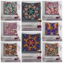 9 Styles 153*130cm Polyester Tapestry Flower Print Yoga Mat Picnic Towel Printing Tapestry Hanging Wall Tapestry Home Decor CCA11525 30pcs