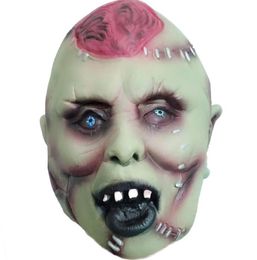 Para Hombre Zombie Slasher Máscara Y Cuello Adulto Scary overhead de Látex Goma Nuevo Halloween