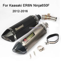 For Kawasaki ER6N Ninja650F Ninja650R 2012-2016 Motorcycle Exhaust System Connecting Pipe Middle Pipe Muffler Pipe Silencer