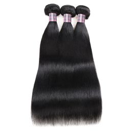 straight hair extensions for black women Australia - Ishow Brazilian Hair Extensions Wefts Kinky Straight Body Loose Deep Water Wave Curly Peruvian Human Bundles Indian Malaysian for Women All Ages Jet Black 8-28inch