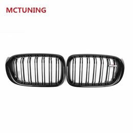 One Pair Dual Line Auto Glossy black Mesh Grill Grille for X3 X4 F25 F26 Racing Grilles Grills 2014+