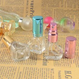5ml Heart Glass Perfume Bottle with Spray Retail Crystal Clear Parfume Essential oil Setting Spray Bottle