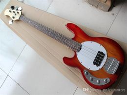 Red Left Handed Electric Bass Guitar with White Pickguard,21 Frets,Chrome Hardwares,Offer Customised