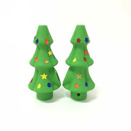 Christmas Tree Shape Smoking Accessories Silicone Smoke Hand Pipes Oil Burner Tobacco Pipes Silicon Cigarette Hookah Creative Christmas Gift