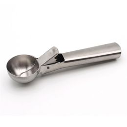 Stainless Steel Ice Cream Scoop Ice Ball Maker Frozen Yoghourt Cookie Dough Meat Balls Ice Cream Spoon Tools Watermelon Spoon JK2005