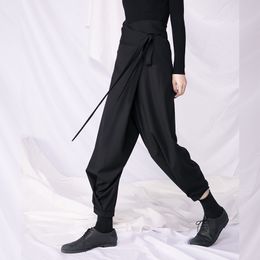 Customized New fashionable men and woman Yamamoto Style Design Sense Bandwidth Loose Casual Pants Irregular Unsymmetrical Pants