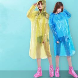 45g Disposable Raincoat Adult Emergency Waterproof Hood Poncho Travel Camping Must Rain Coat Unisex One-time Emergency Rainwear