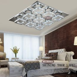 Moderne Kronleuchter Indoor Beleuchtung Square Kristall Deckenleuchten Vorrichtung Oberflächenmontierte LED-Kronleuchter-Lampe für Flur Foyer-Gangkorridor