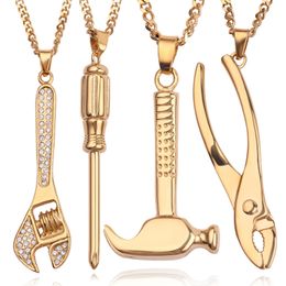 Wrench Shaver Taro Screwdriver Vise Pendants & Necklaces For Women Hip hop Necklace Statement Punk Necklaces