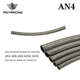PQY - AN4 4AN AN-4 (5.6MM / 7/32" ID) STAINLESS STEEL BRAIDED FUEL OIL LINE WATER HOSE ONE FEET 0.3M PQY7111-1