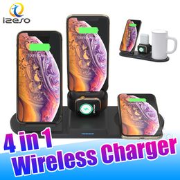 15W Fast Wireless Charger Station Multifunctional Phone Portable Charging Dock for Huawei P30 Pro Apple Watch 2 3 4 5 with Mug izeso
