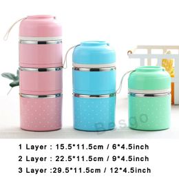 1/2/3 Layer Cute Thermal Lunch Box Leak-Proof Stainless Steel Bento Boxes Kids Portable Picnic School Food Container Tableware DBC BH2783