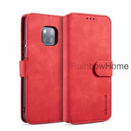 DG.MING Leather Wallet Case For HUAWEI Y9 2019 P30 Mate 30 20 Pro Samsung A70S M30S Vintage Oil Flip Cover Card Slot