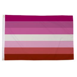 Lesbian Flag 3x5ft 90x150cm High Quality 100D Polyester Print Flying Hanging Custom Style Pride Flags Banners Hot Selling