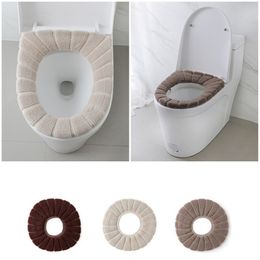 Winter Comfortable Toilet Seat Cover Standard Pumpkin Pattern Washable Cushion Pads Lid Bathroom Closestool Mat