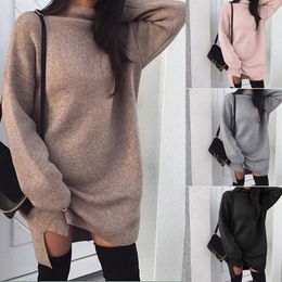 Women Pullover Casual Solid Color Crew Neck Long Sleeve Shirts Spring Autumn Female Loose Fit Tops Women Dress