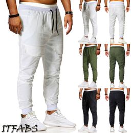 2019 Mens Cargo Pants Slim Fit Straight Leg Skinny Pencil Jogger Casual Trousers