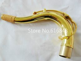 Brass Material Gold Lacquer Surface Tenor Saxophone Bend Neck Musical Instrument Accessories Saxophone Connector 27.5mm 28mm Free Shipping